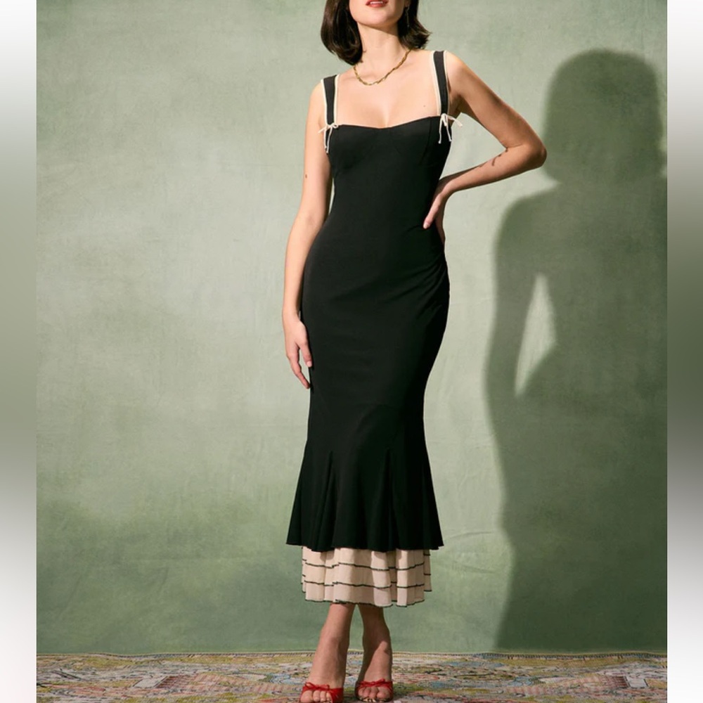Rihoas Black Sweetheart Neck Bodycon Slip Maxi Dress - Picture 3 of 7